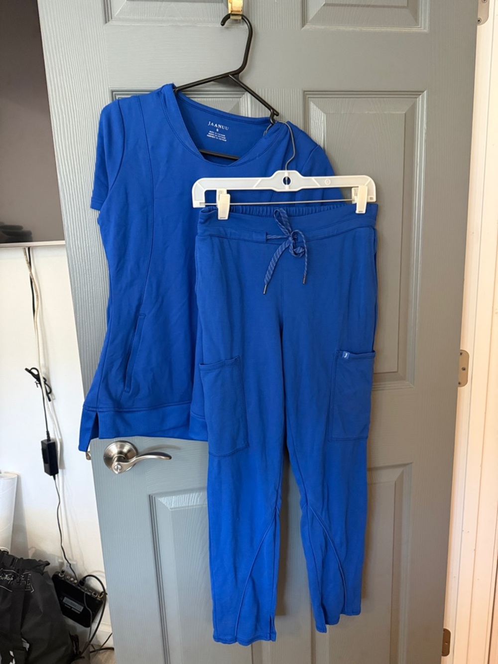 Jaanuu Royal Blue Scrub Top and Pants Set scrubs Small Petite